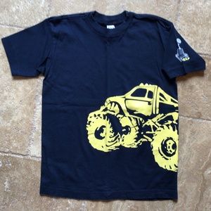 GAP boys navy blue monster truck t shirt size small